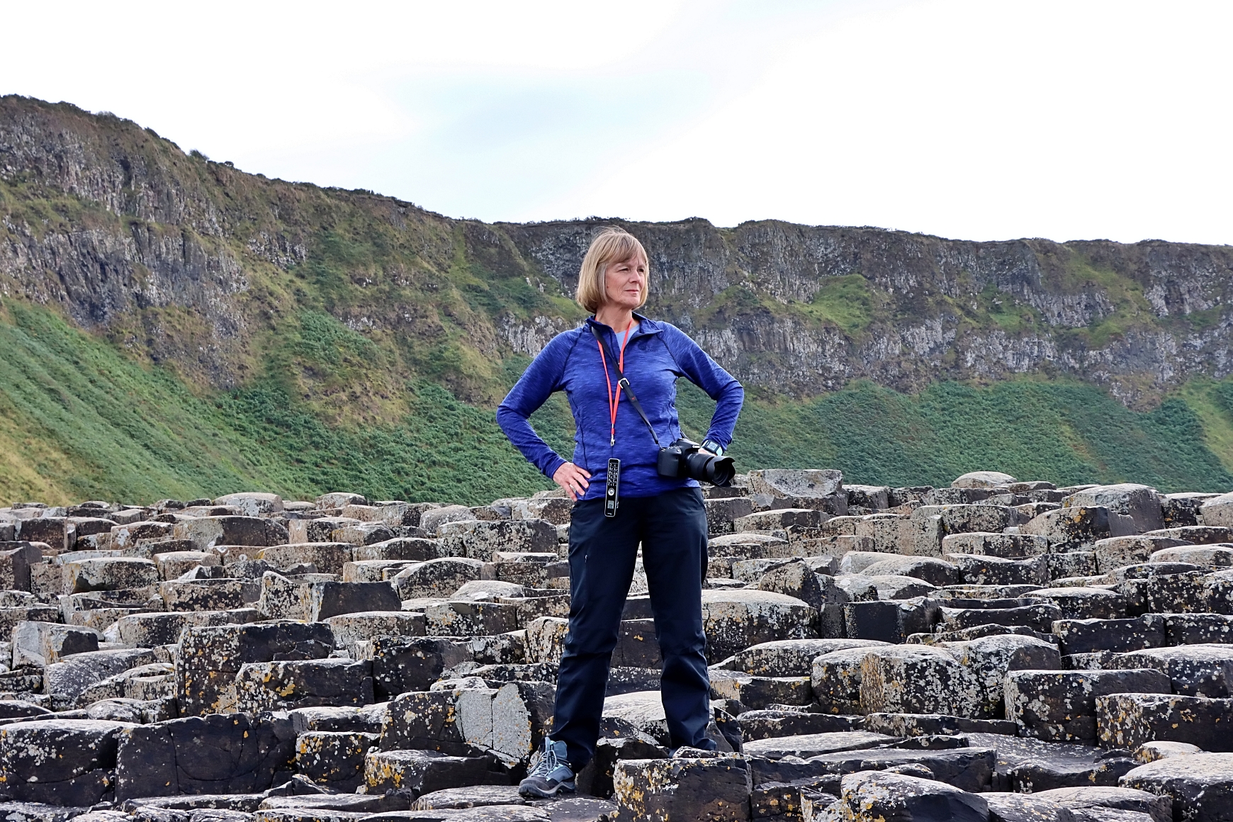 Mrs Burns at the Giants Causeway